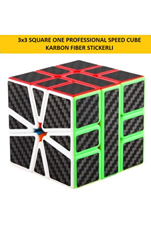 3x3 SQUARE ONE KARBON FIBER  STICKERLI PROFESYONEL SPEED CUBE -RUBİK 3X3 ZEKA SABIR KÜPÜ -