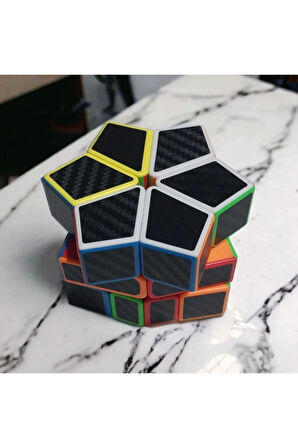 3x3 SQUARE ONE KARBON FIBER  STICKERLI PROFESYONEL SPEED CUBE -RUBİK 3X3 ZEKA SABIR KÜPÜ -