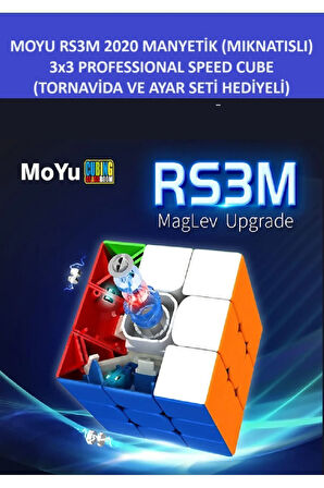 3x3 Mıknatıslı Manyetik Zeka Küpü - Moyu Rs3m Profesyonel Speed Cube - 3x3  Zeka Sabır Küpü -