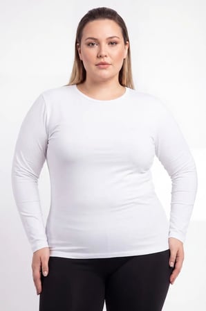 Özel Seri Kadın Büyük Beden Bisiklet Yaka Uzun Kollu Body Mevsimlik Parça Rahat