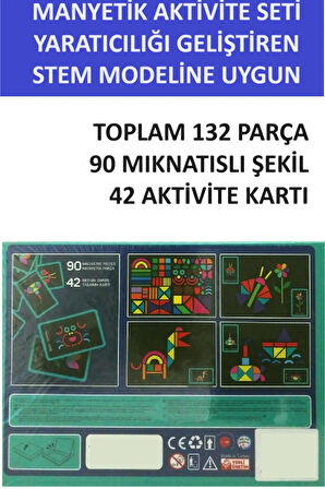 MANYETİK RENKLER VE ŞEKİLLER YARATICI AKTİVİTE SETİ (STEM MODELİNE UYGUN) 132 PARÇA