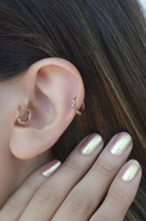 Zincir Model Piercing Tragus Helix Kıkırdak Küpesi
