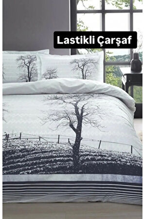 Özdilek Çift Kişilik (Çarşafı Lastikli) Nevresim Takımı Wood Mor
