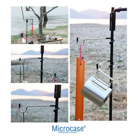 Microcase Kamp Ve Outdoor Çok Amaçlı Lamba Askısı Pratik Fener Askı Aparatı Kancası 3 Adet - AL5878