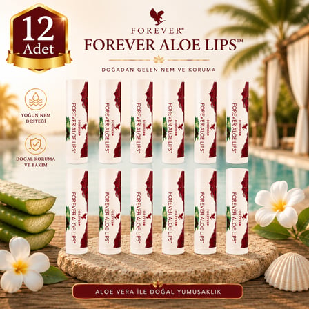Forever Aloe Lips Aloe Vera ve Jojoba Yağı İçeren Dudak Koruyucu 12 x 4,25 g