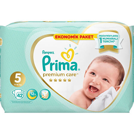 Prima Premium Care Bebek Bezi Eko Paket 5 Beden 42 Adet