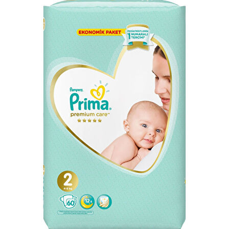 Prima Premium Care Bebek Bezi Eko Paket 2 Beden 60 Adet