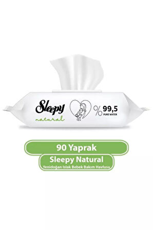 Sleepy Natural Yenidoğan Islak Bebek Bakım Havlusu 90 Adet