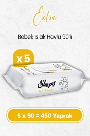 Sleepy Ekstra Islak Havlu Mendil 5x90 450 Yaprak