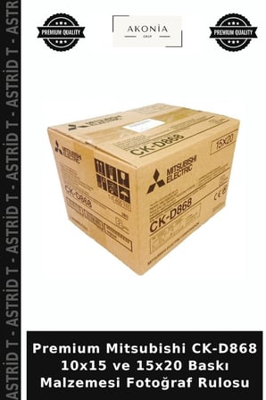 Premium Mitsubishi CK-D868 10x15 ve 15x20 Baskı Malzemesi Fotoğraf Rulosu