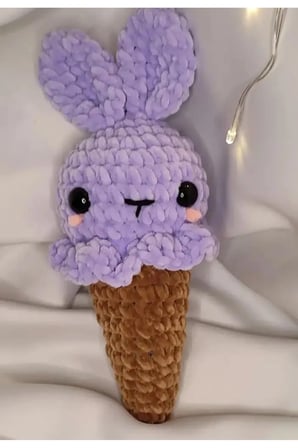 El Yapımı Tığ İşi Dondurma Peluş Oyuncak: Amigurumi Hayvan Oyuncağı