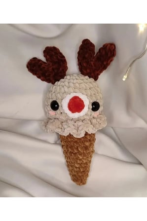 El Yapımı Tığ İşi Dondurma Peluş Oyuncak: Amigurumi Hayvan Oyuncağı