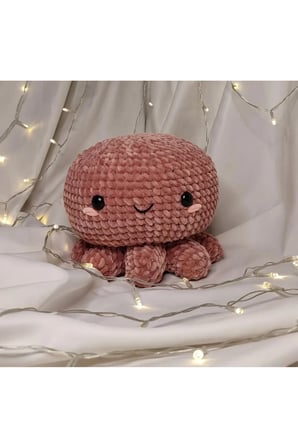 El Yapımı Tek Parça Tığ İşi Peluş: Ahtapot Amigurumi