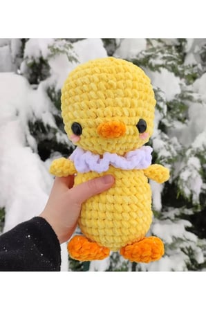 El Yapımı Tek Parça Tığ İşi Peluş: Civciv Amigurumi