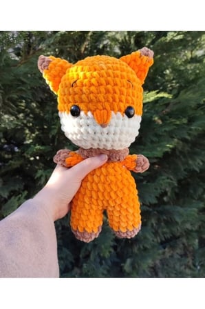 El Yapımı Tek Parça Tığ İşi Peluş: Tilki Amigurumi