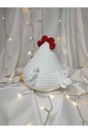 El Yapımı Tek Parça Tığ İşi Peluş: Tavuk Amigurumi