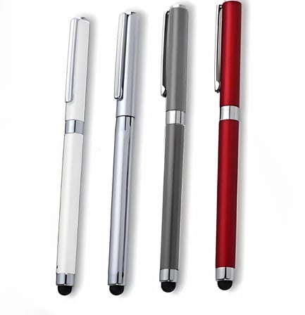 Premium Dokunmatik Uçlu Ofis Gereci İmza Kalemi 1228 Metal Touchpen Roller Kalem Kırmızı