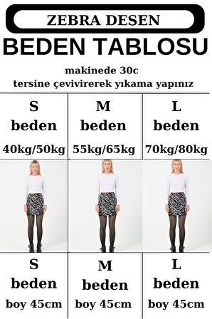 Spor Mini Etek Zebra Desen Jakar Kışlık Kumaş