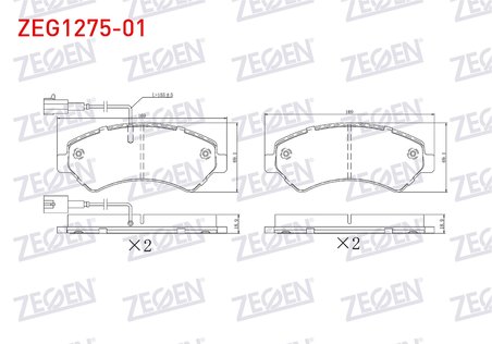 Ön Fren Balatası Zegen ZEG127501 Ducato 2006-2024 Boxer / Jumper 2006-2024 / 2024+ OEM 77364318