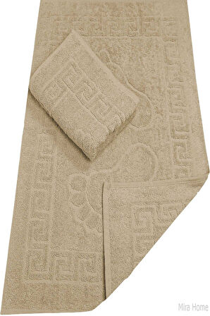 2 Li Banyo Ayak Havlusu &amp;#37;100 Pamuk 50X70 Cm Menesch Kahve