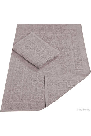 2 Li Banyo Ayak Havlusu &amp;#37;100 Pamuk 50X70 Cm Menesch Mürdüm