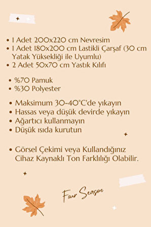 Çift Kişilik Lastikli Çarşaflı Nevresim Takımı Pamuklu Four Season Mint Gri