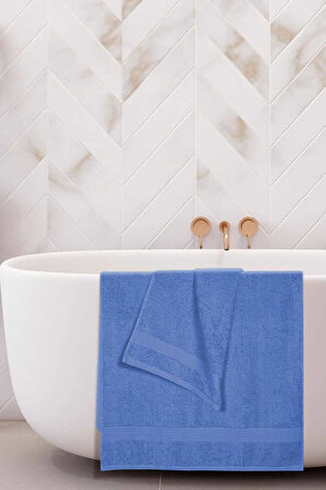 2 li Banyo Havlu Takımı &amp;#37;100 Pamuklu Dry Mavi