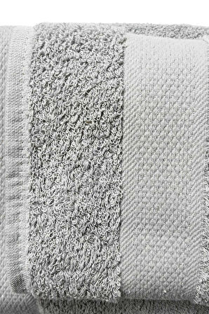 2 li Banyo Havlu Takımı &amp;#37;100 Pamuklu Dry Açık Gri