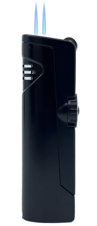 Zenit Çift Pürmüzlü Jet Alevli Metal Puro Çakmağı – Siyah
