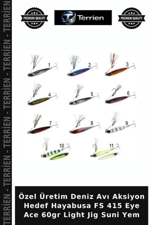 Özel Üretim Deniz Avı Aksiyon Hedef Hayabusa FS 415 Eye Ace 60gr Light Jig Suni Yem 4