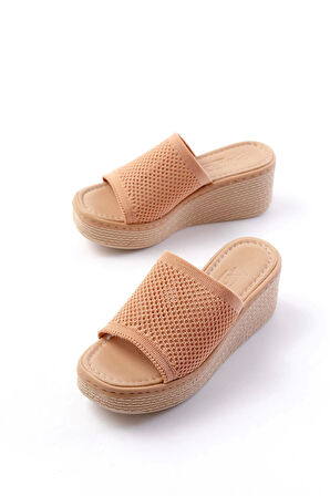 232-460 Nut Triko Günlük Ortopedik Dolgu Topuk Kadın Terlik