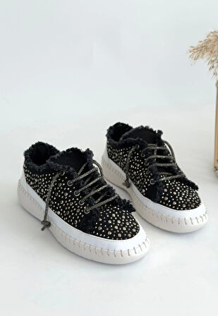 Guja Siyah Kot Bağcıklı Spor Ayakkabı