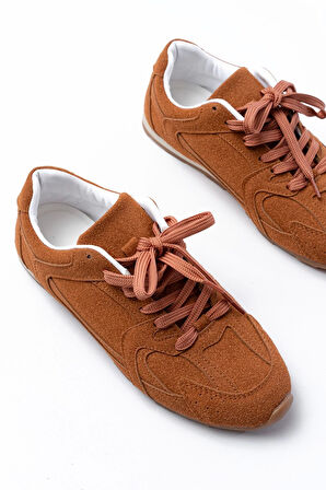 Rs-01 Taba Süet İnce Taban Günlük Spor Ayakkabı