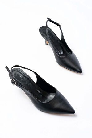 St-1152 Siyah Günlük 7 Cm Topuklu Kadın Ayakkabı