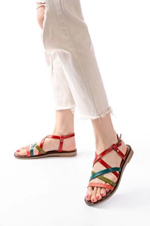 205-017 Multi Ortopedik Hakiki Deri Kadın Sandalet