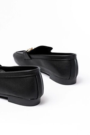 303 Siyah Toka Aksesuarlı Günlük Kadın Babet