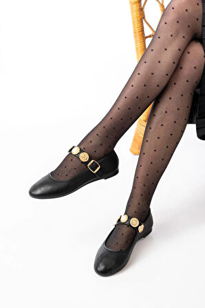 İnf-6363 Siyah Baret Tokalı Günlük Kadın Ayakkabı