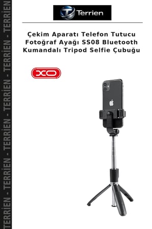 Çekim Aparatı Telefon Tutucu Fotoğraf Ayağı SS08 Bluetooth Kumandalı Tripod Selfie Çubuğu