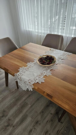 Fransız Dantelli Lüks Kadife Runner