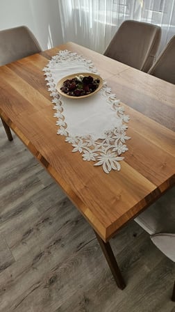 Defne Fransız Dantelli Keten Gardeya Lüx Runner 