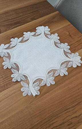 Fransız Dantelli Zigon Sehpa Örtüsü
