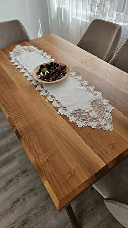 Fransız Dantelli Kadife Runner