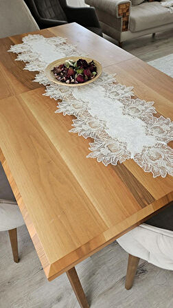 Fransız Dantelli Kadife Runner