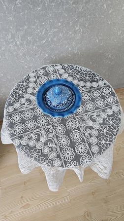 Tül Güpürlü Fiskos Masa Örtüsü