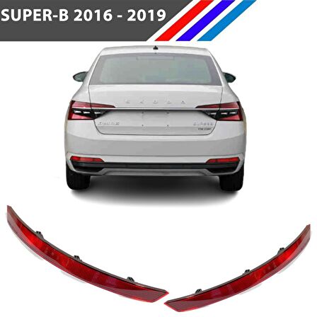 Skoda SuperB Arka Tampon Reflektörü Sağ ve Sol Set 2016 - 2019