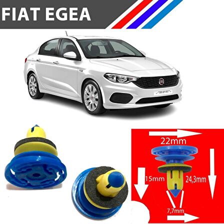 OTOZET Fiat Egea Kapı Döşeme Klipsi 10 Adetli Paket