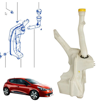 Clio 4 Su Fiskiye Deposu (Contalı + Borulu + Kapaklı) 289100179R 289152720R