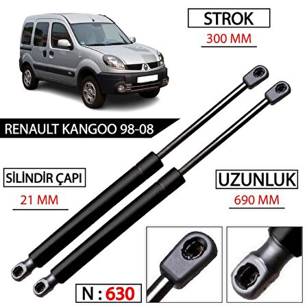 Renault Kangoo Bagaj Amortisörü Sağ Sol Takım 1998 - 2008