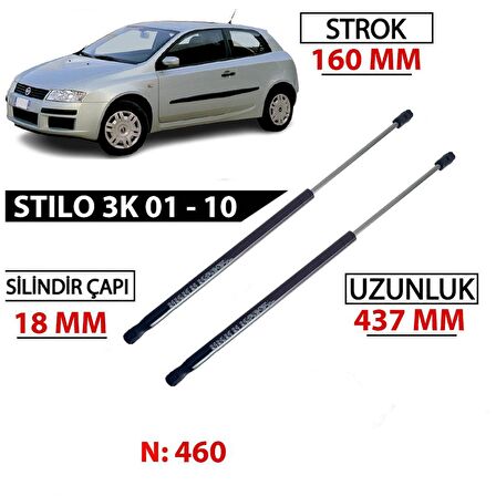 OTOZET Fiat Stilo 3 Kapı Bagaj Amortisörü Sağ Sol Takım 46784994