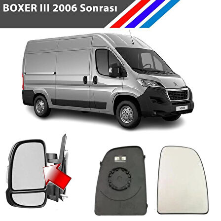 Peugeot Boxer 3 Sol Dış Ayna Üst Camı Sürücü Tarafı Isıtmalı